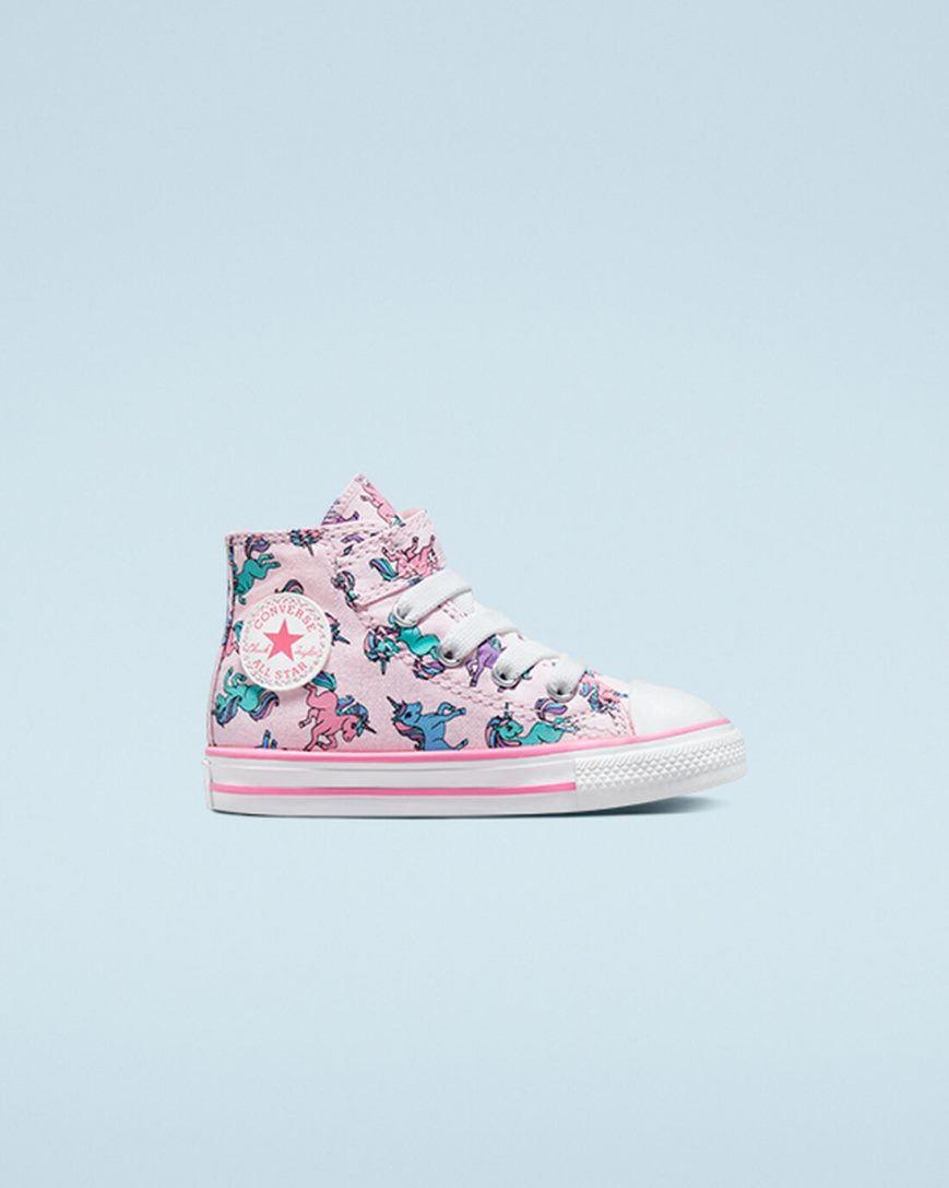 Girls\' Converse Chuck Taylor All Star Easy-On Unicorns High Top Shoes Pink / Blue | AU 590C8H